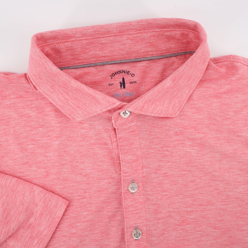 Johnnie-O Top Shelf Performance Polo Shirt Pink Short Sleeve Mens Large